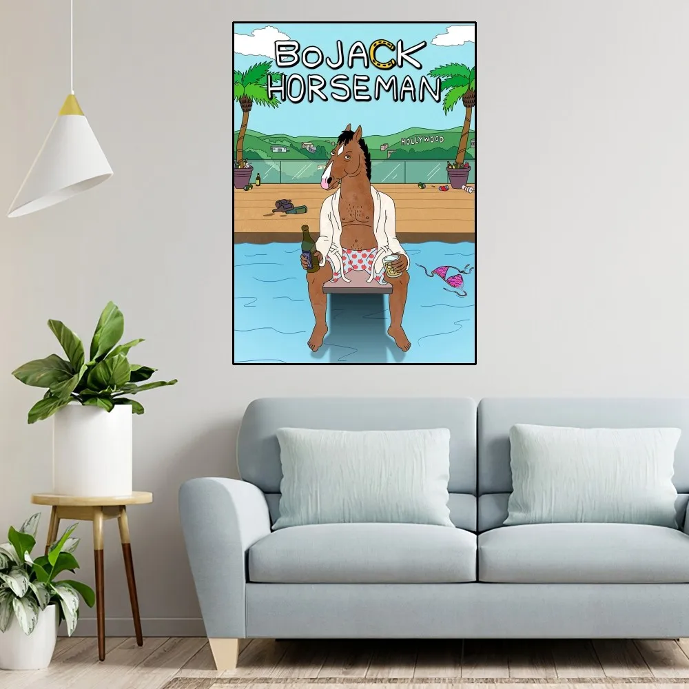 B-BoJack Cartoon H-Horseman Poster Home Room Decor Aesthetic Art Wall Painting Stickers