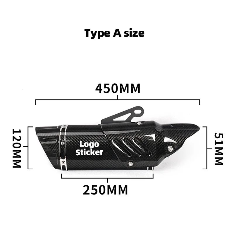 51/61mm Universal Motorcycle ak Exhaust Muffler Escape With DB Killer And Carbon Fiber Cover Profession Exhaust Modified Parts