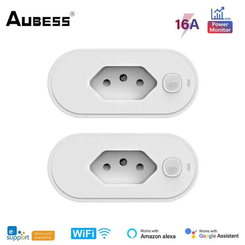 EWelink WiFi Smart Plug 16A Brazil Power Socket Outlet Smart Life With Power Monitor Timer Plug Works With Alexa Google Home