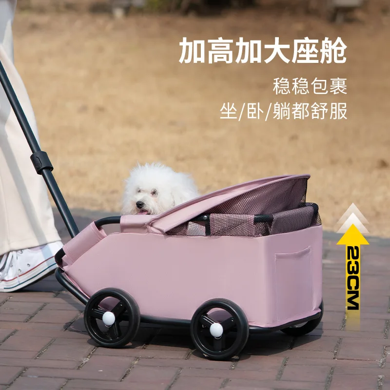 Carrito de paseo plegable y ligero para perros y gatos, exterior - imagen 2