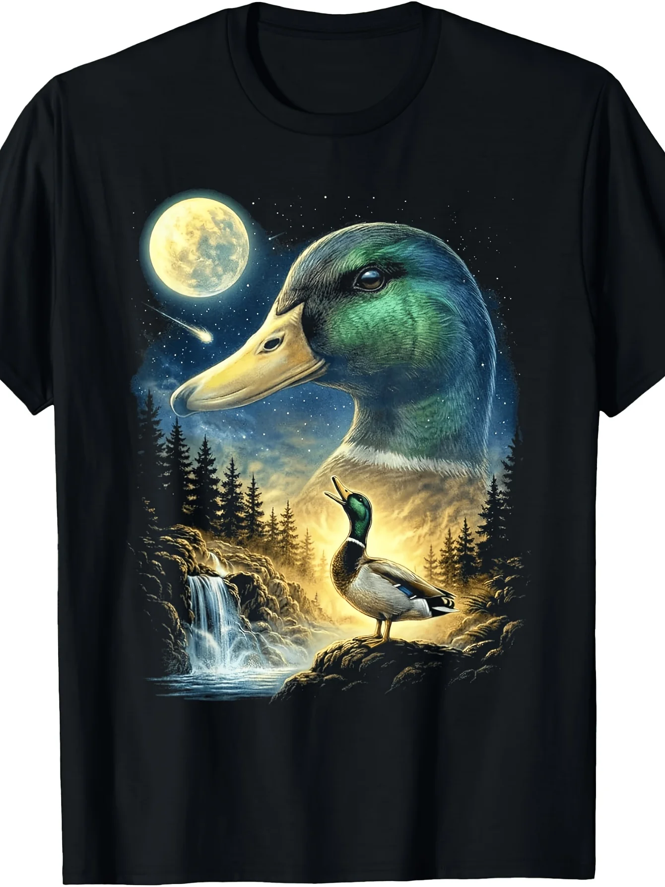Duck Howling to The Moon Meme Funny 90'S Duck Bird T-Shirt