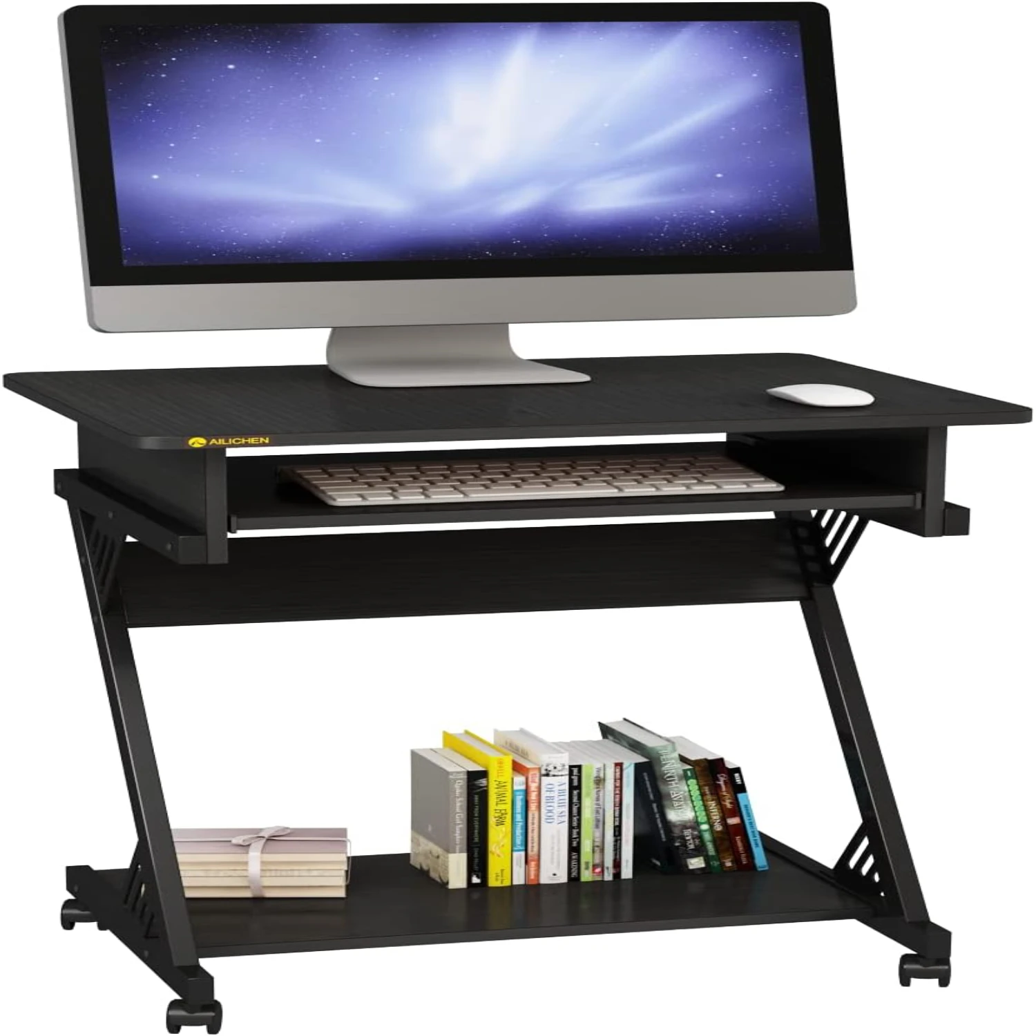 

Rolling Computer Desk with Keyboard Tray Compact Computer Cart with Mobile Computer Desk for Small Space,Retro Xtia xproto