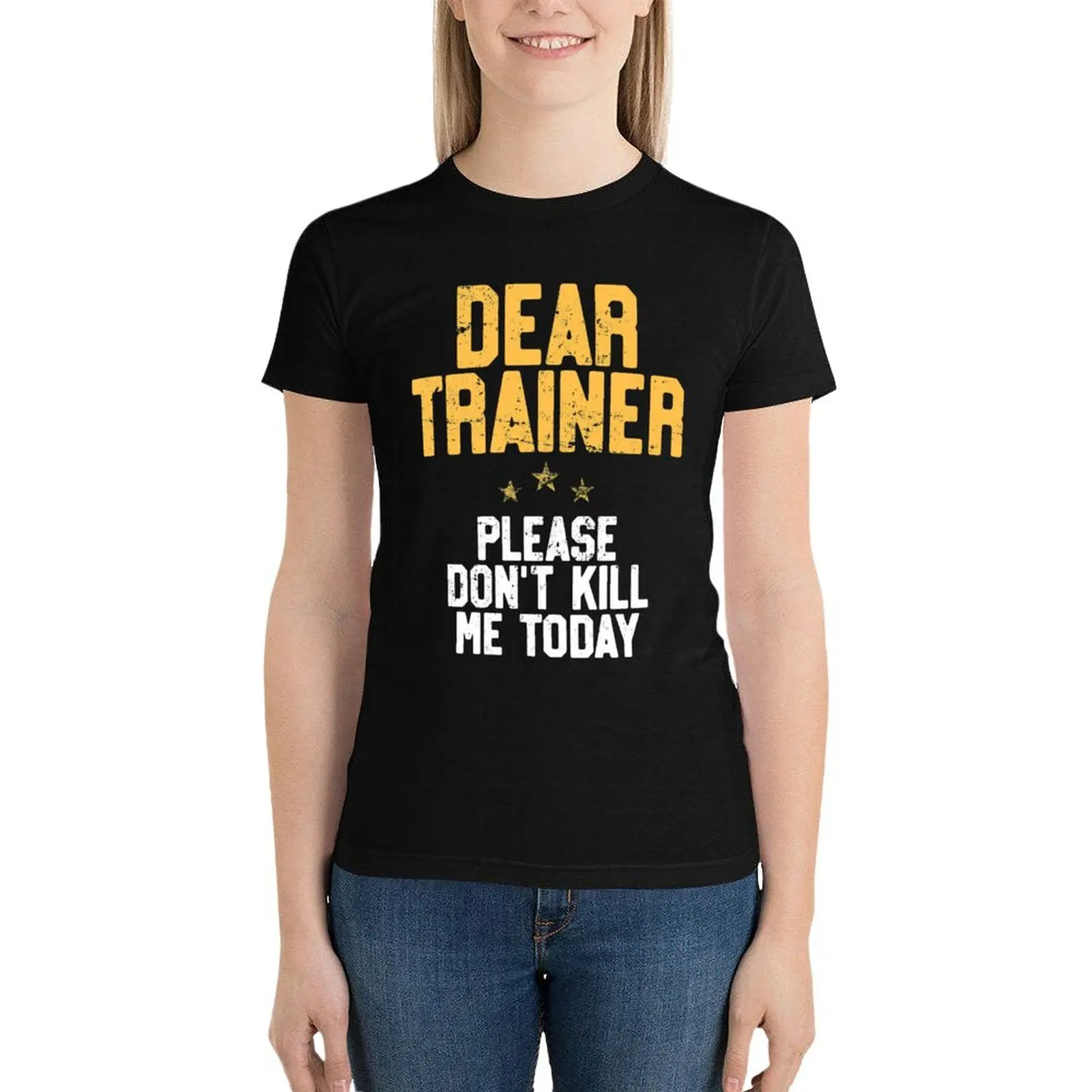 Dear Trainer Please Don't Kill Me, Funny Workout T-Shirt korean fashion Aesthetic clothing t-shirt dress for Women graphic