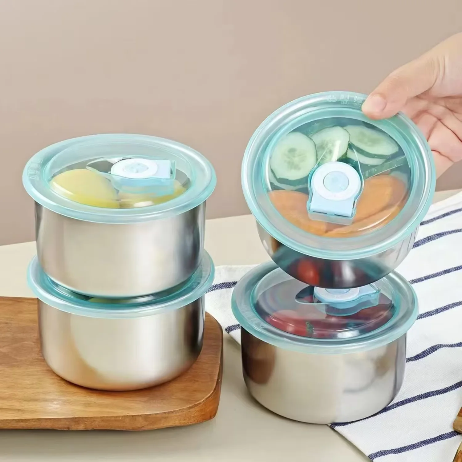 

Kitchen Items Stainless Food Container Keeping Crisper Insulated Microwave Sealing Office Organizer
