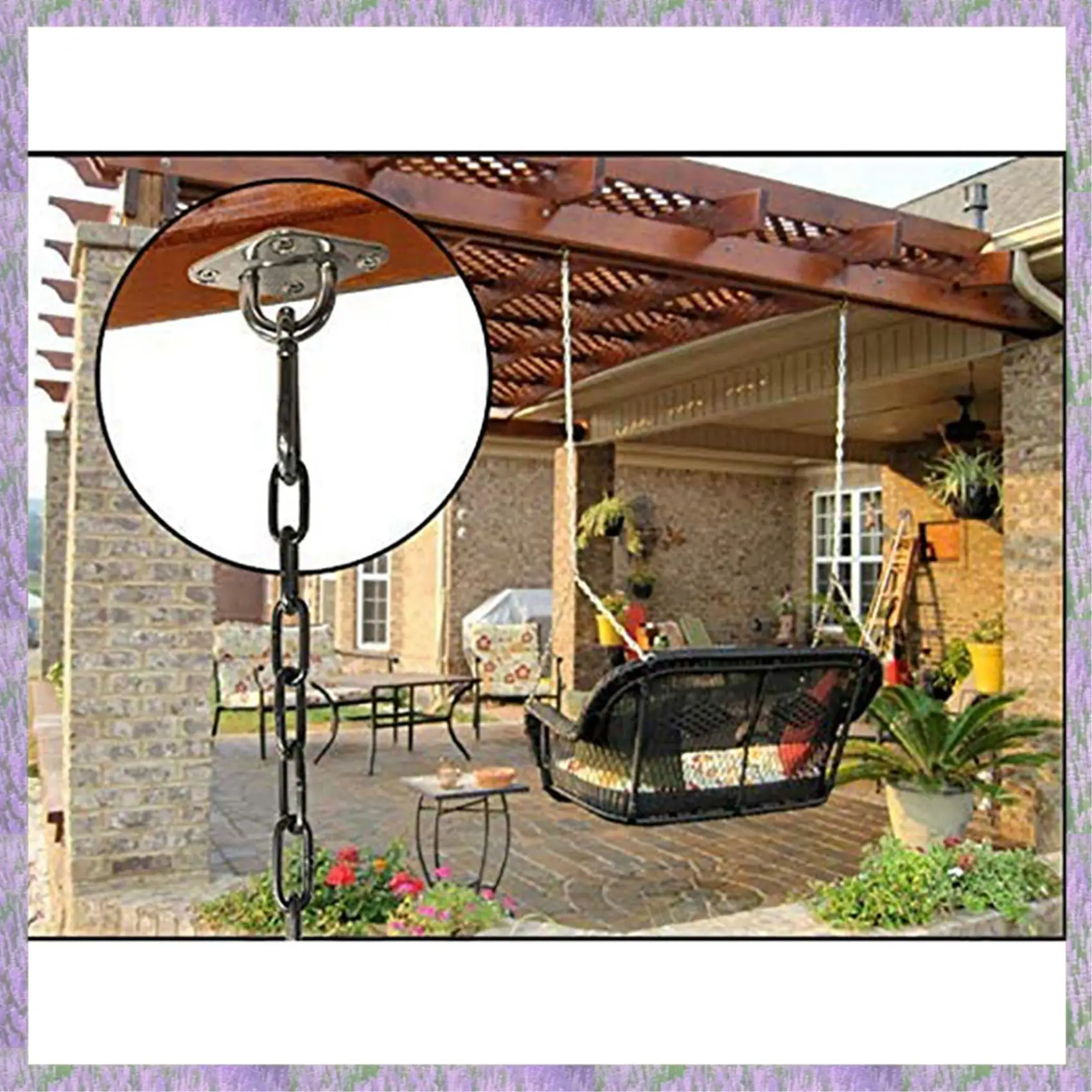 

A63K-2X Heavy Duty Hammock Hanging Kit Eye Plates Ceiling Wall Mount Anchor Hooks Hanger For Hammock Swing Chair