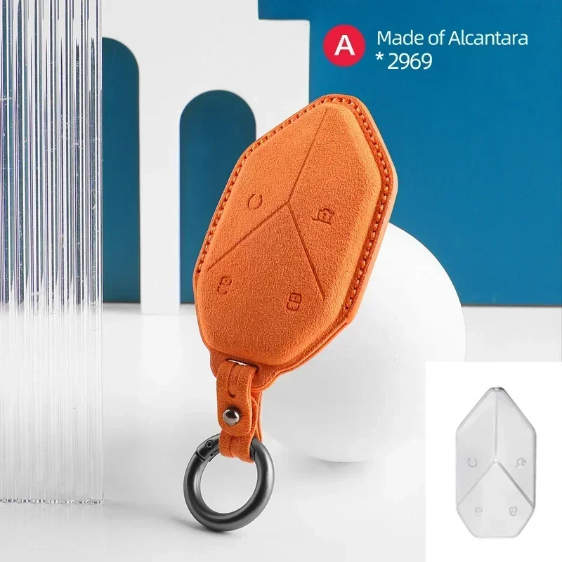 

Fur KeyBag Car Remote Key Case Cover Shell Keychain For BYD DM-I Formula Leopard 5