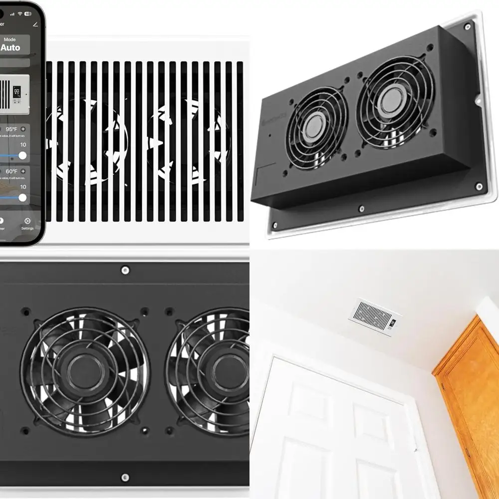 

Усилительный вентилятор 6 x 10 с интеллектуальным управлением через приложение, тихая работа, автоматическим термостатом и 10 настройками скорости