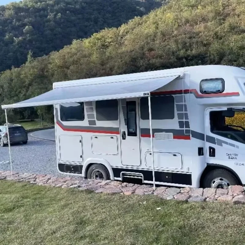 

Caravan Accessories Customizable RV Awning Thickening Aluminum Alloy Frame UV Waterproof Retractable Motorhome Awning
