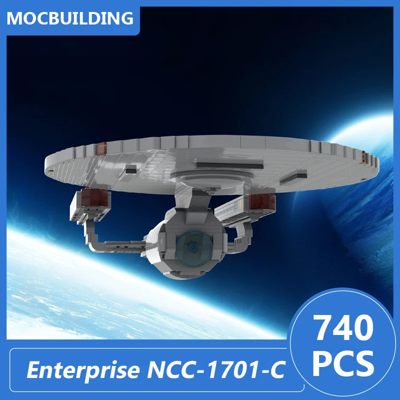 Enterprise NCC-1701-C Starship Model Moc Building Blocks Diy Assemble Bricks Space Educational Collection Xmas Toys Gifts 740PCS