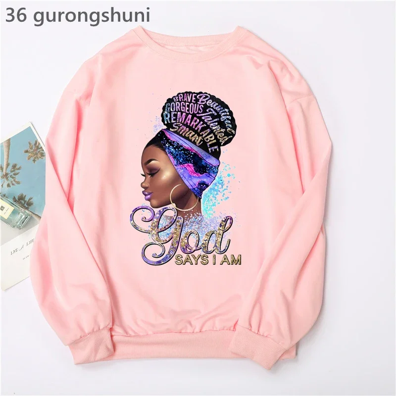 Watercolor Golden Unapologetically Graphic Print Hoodies Women/Girls Fashion African Black Girl Magic Sweatshirt Femme Jumper