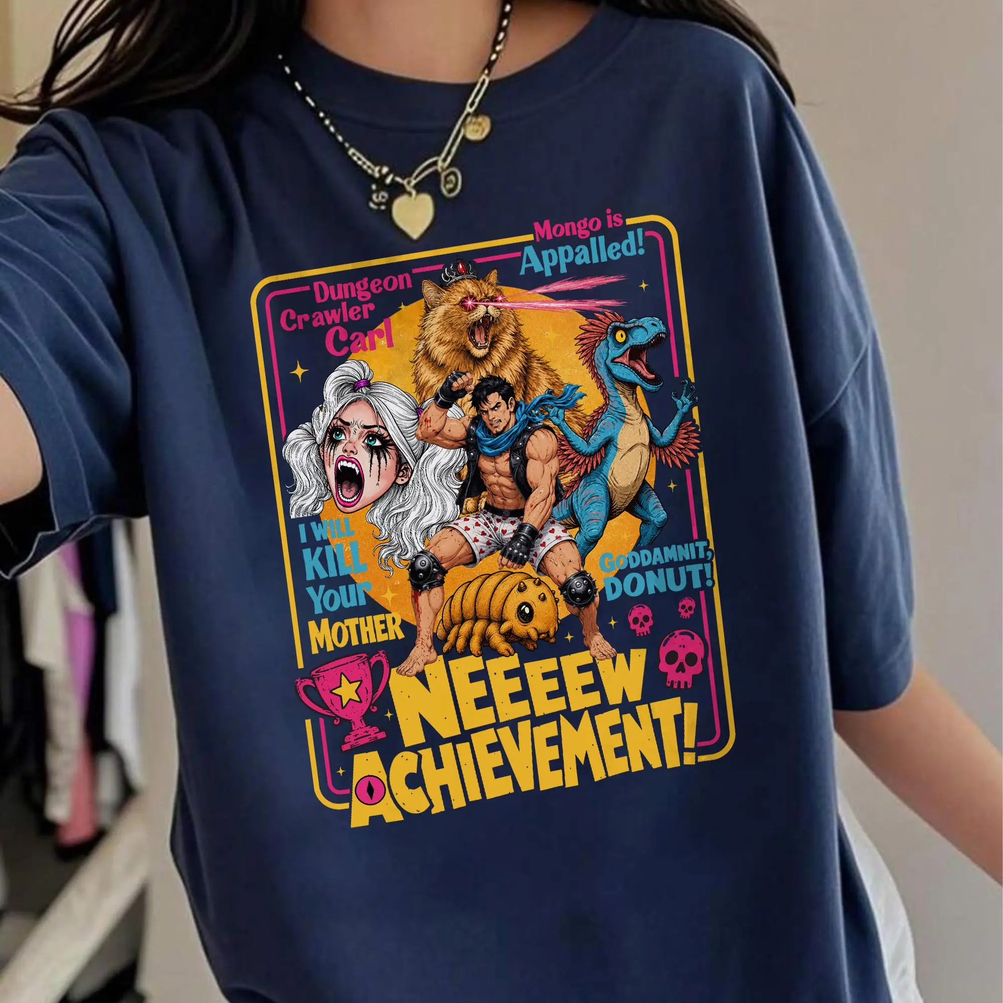 Dungeon Crawler Carl Bootleg Shirt, Retro Princess Donut and Mongo Tshirt, You Will Not Break Me,Sci Fi Book Gamer Gift
