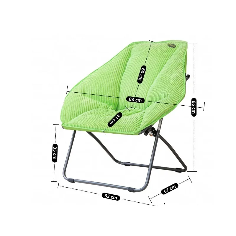 #q forModern Corduroy Folding Accent Chair, Metal Frame Leisure Chair, Stylish Foldable Chair for Living Room Balcony Furniture*