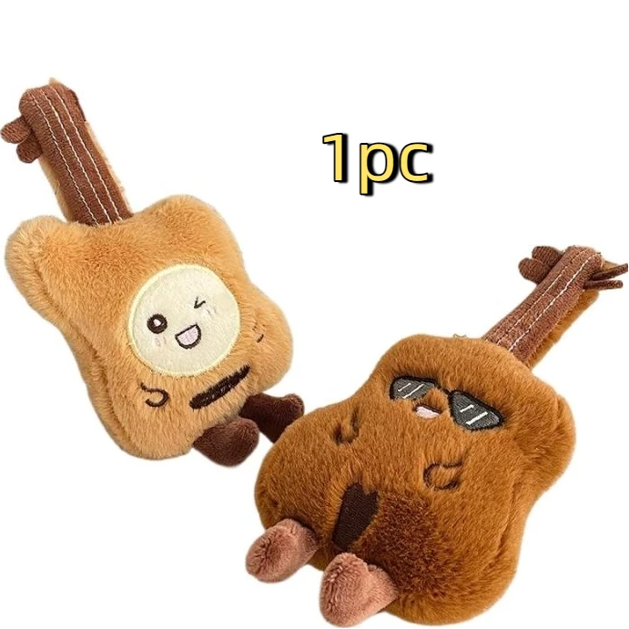 1 pezzo carino pipa chitarra peluche portachiavi ragazze soffice morbido violino bambola zaino ciondolo ciondoli borsa decorazione regali