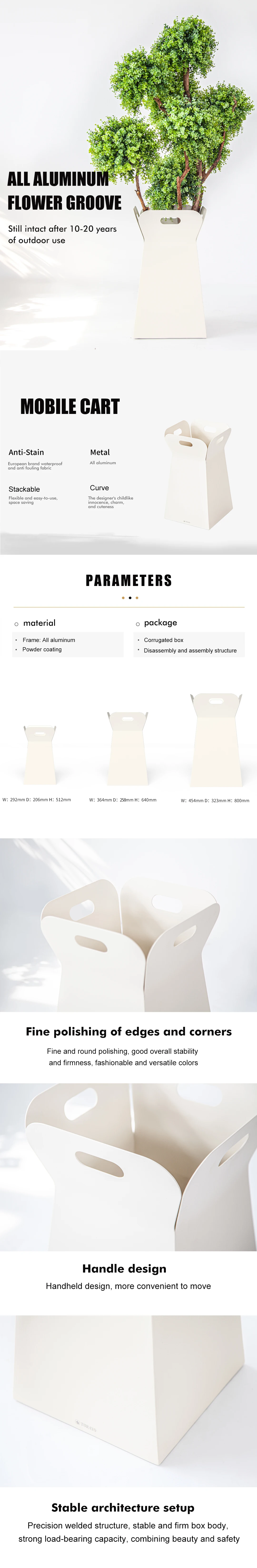 Immagine 6: Fioriera Rettangolare in Alluminio per Esterni, Design di Tendenza per Casa e Giardino