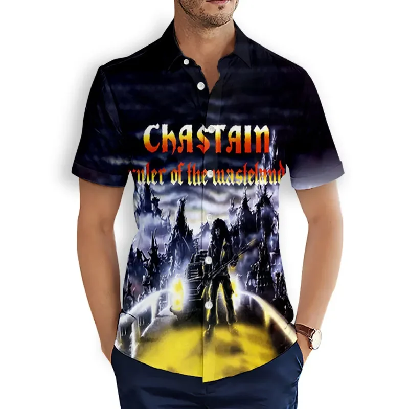 CAVVING 3D Printed  CHASTAIN  Band   Fashion Casual Shirts Men's /Women's  Short Sleeves Loose Breathable Hawaii Shirts