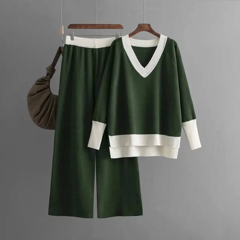 Autumn Winter Sweater Two Piece Sets Womens Outifits Pullover Elegant Women's Sets Fashion Leisure Long Sleeved Tops Pant Sets