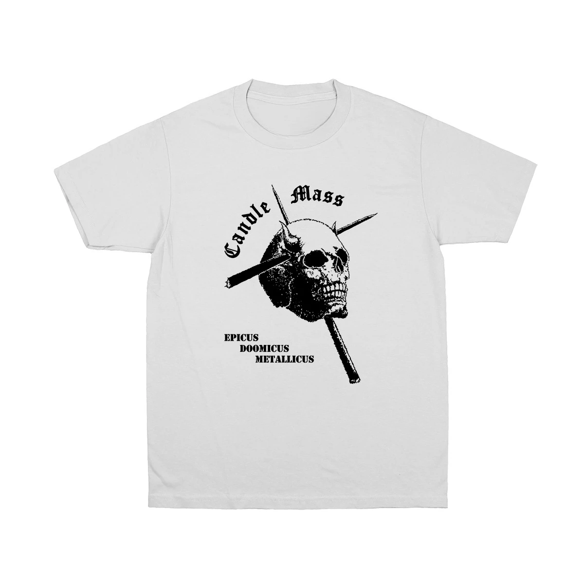 

Мужская и женская футболка из чистого хлопка с короткими рукавами, базовый слой Candlemass Epicus Doomicus Metallicus Doom с металлическим принтом