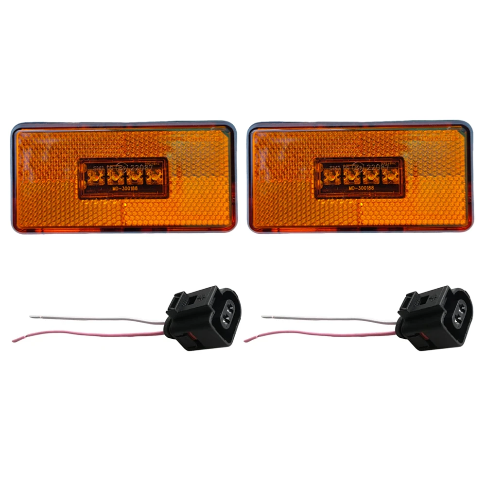 

2Pcs 24V 4LEDs Side Marker Lights For Scania 5 6 Series P R Cabs G T S Series Truck Accessories With 2Pin Connector 2052119