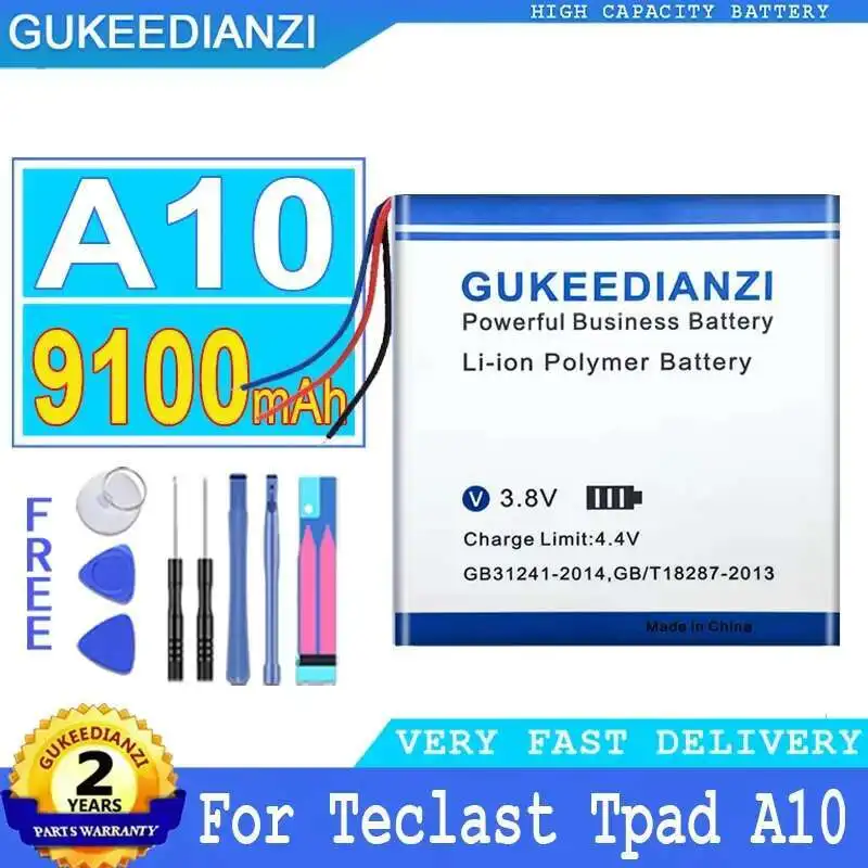 

Долговечная работа для Teclast Tpad A10 A10T A10S T10 T20 T30 T13 T15 M2, аккумулятор для планшета, ноутбука, 9100 мАч