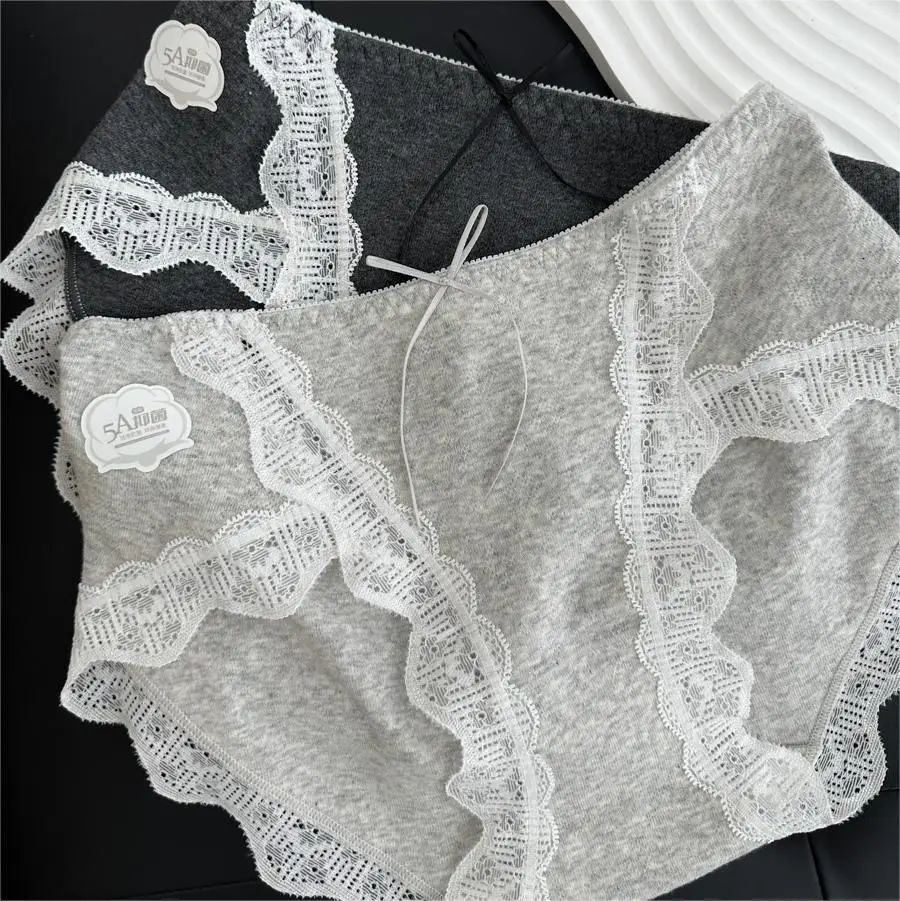 Full Pants 5A Bacteriostatic Japanese Teen Feminine Lace High Slit A Baby Cotton Mid-rise Women's Underwear