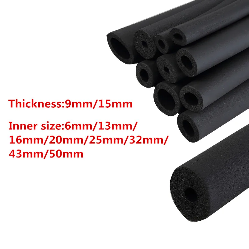 1.8M ความยาวเส้นผ่านศูนย์กลางภายในความหนา PPR ฉนวนกันความร้อนท่อ B1 ฟองน้ําโฟมยางด้านใน 6/13 /16/20/25/32/43 มม.* 9 มม.