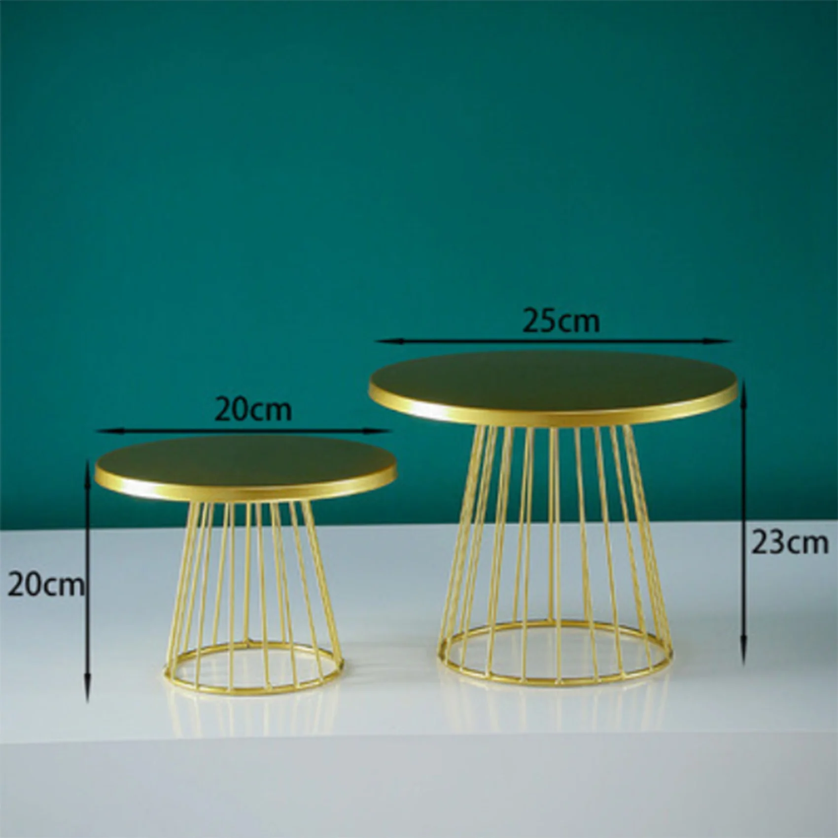 2Pcs Metal Cake Stands 8/10 Inch Pillar Style Cupcake Display Stand Dessert Tray Pie Plates for Bakeware Wedding Party