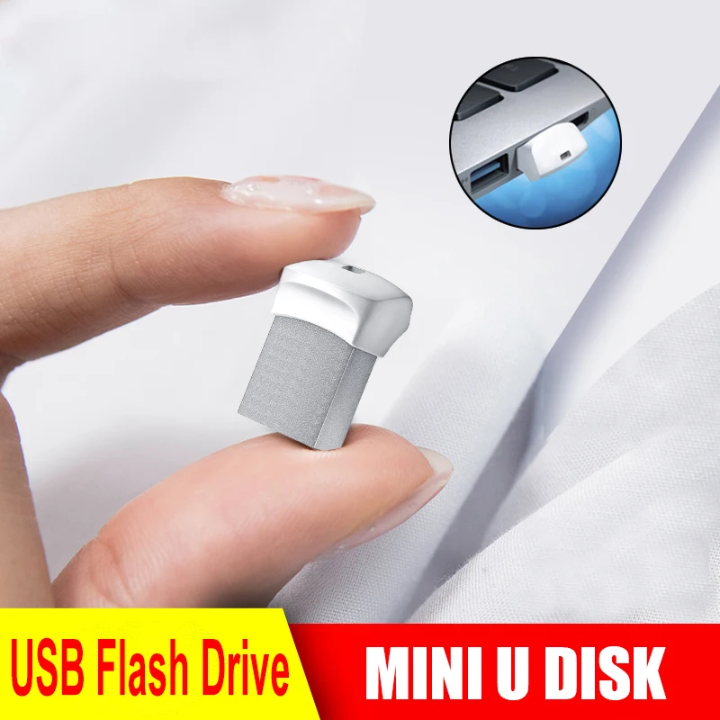 Super Mini Metal USB Flash Drive USB2.0 Pendrive 128GB 64GB 32GB 16GB 8GB, Portable Keychain U Disk Flash Memory Stick for PC La