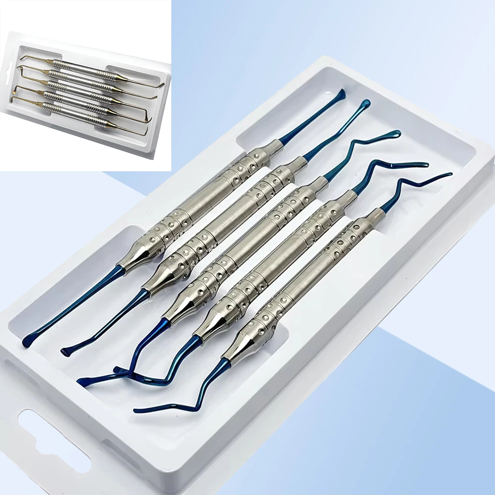 

5Pcs Dental Implant Surgical Bone Vista Tunneling Procedure Titanium Implant Dental Instruments Kit for Precision Procedures