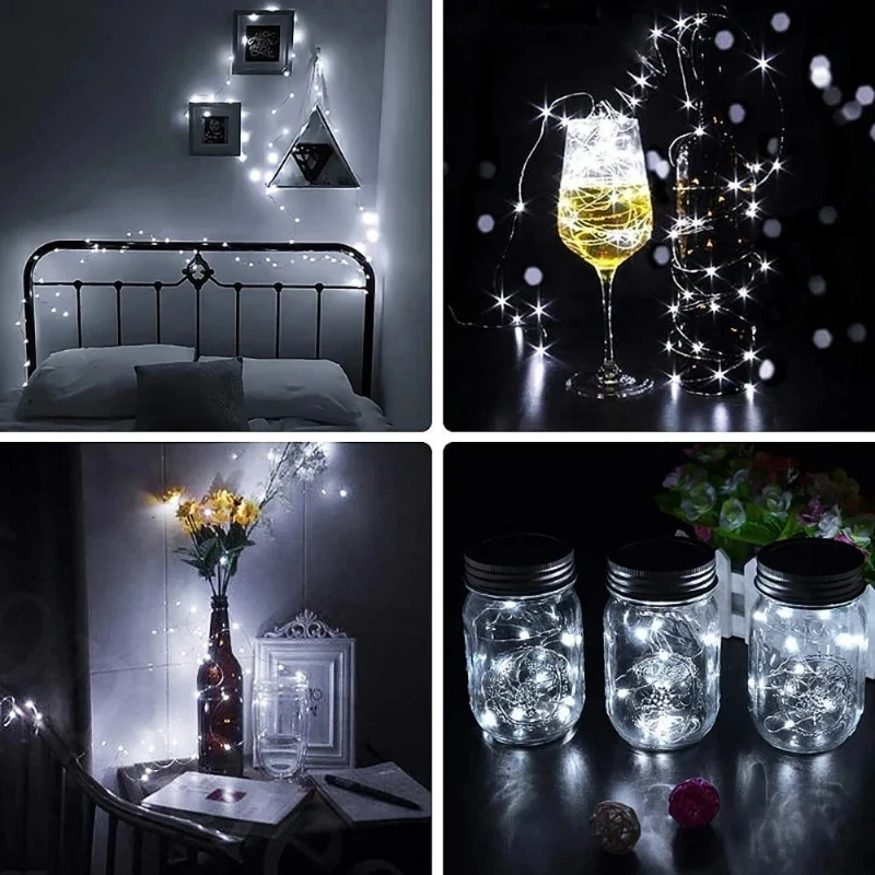 LED Fairy String Lights USB Copper Wire Starry String Light Strip Lamp Holiday Lighting Room Wedding Christmas Party Decoration