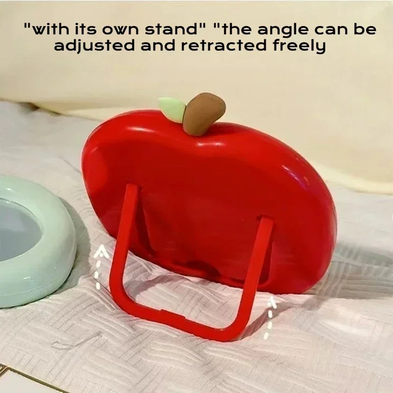Latest Makeup Mirror Student Dormitory Apple Mirror Cartoon Apple Portable Small Mirror Office Desktop Household Makeup Mirror