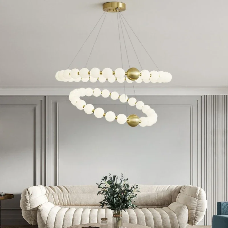 Imagem -06 - Nordic Acrílico Led Teto Lustre Talão Redondo Ouro Sala de Jantar Mesa Central Quarto Pingente Iluminação Decoração Fixture