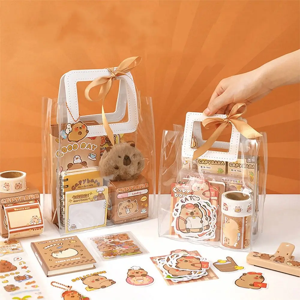 

1Set Kawaii Capybara Stationery Set Cartoon Cute Handbag Stationery Set Office School Supplies Student Stationery Birthday Gifts