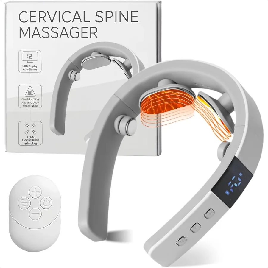 

Neck Massager with Heat Neck Massager for Pain Relief Deep Tissue Multiple Mode Adjustment Portable and Suitable for Travel and