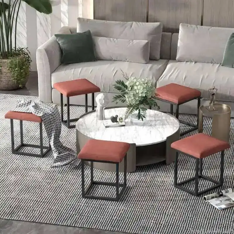 5-in-1 Bench Storage Stool, Minimalist Cube Versatile for Home, Trendy Multifunctional Ottoman for Living Room and Sofa