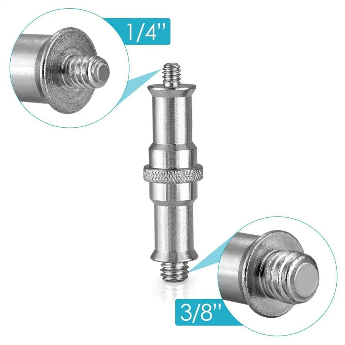 TCE 4Pcs 1/4Inch to 3/8Inch Male Thread Adapter Double-Ended Spigot Stud Male Adapter Camera Photograph Hand Tool