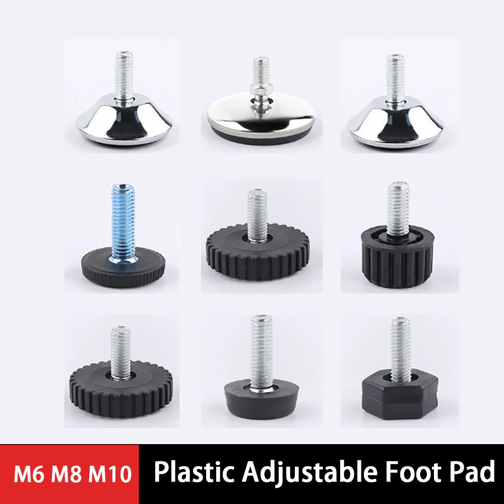 

M6 M8 M10 Plastic Anti Slip Adjustable Foot Screw Furniture Adjustable Foot Pad Table Legs Wardrobe Display Cabinet Foot Pad