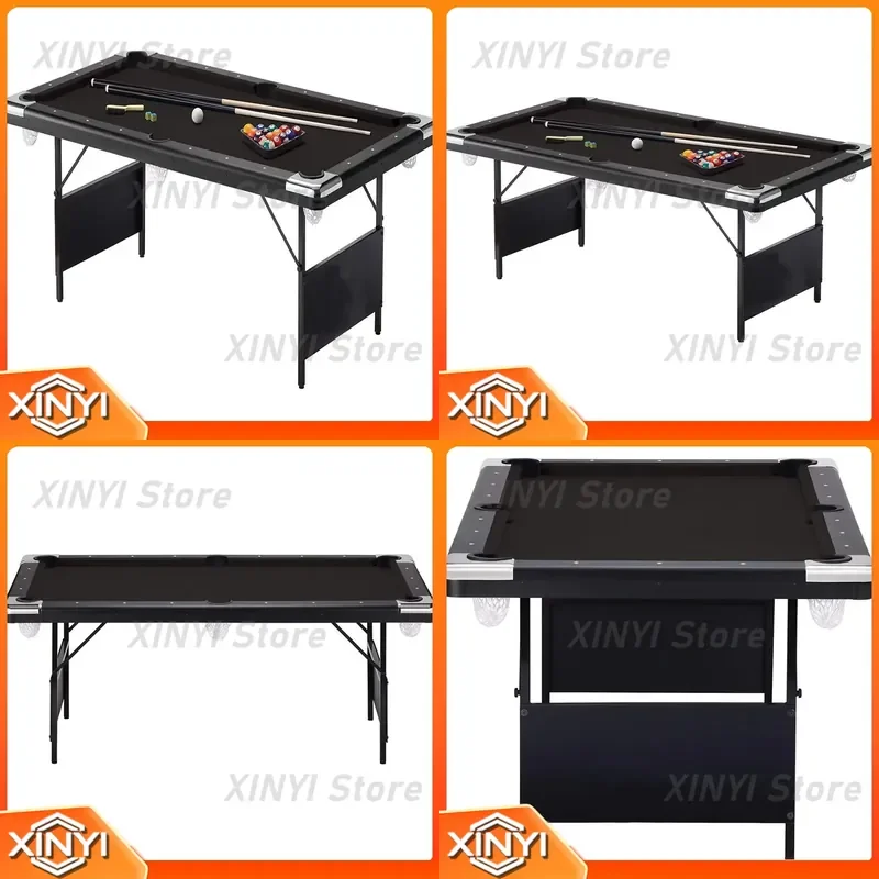 6 Foot Portable Fun Games Billiard Table Foldable Legs Pool Table for Kids Adults