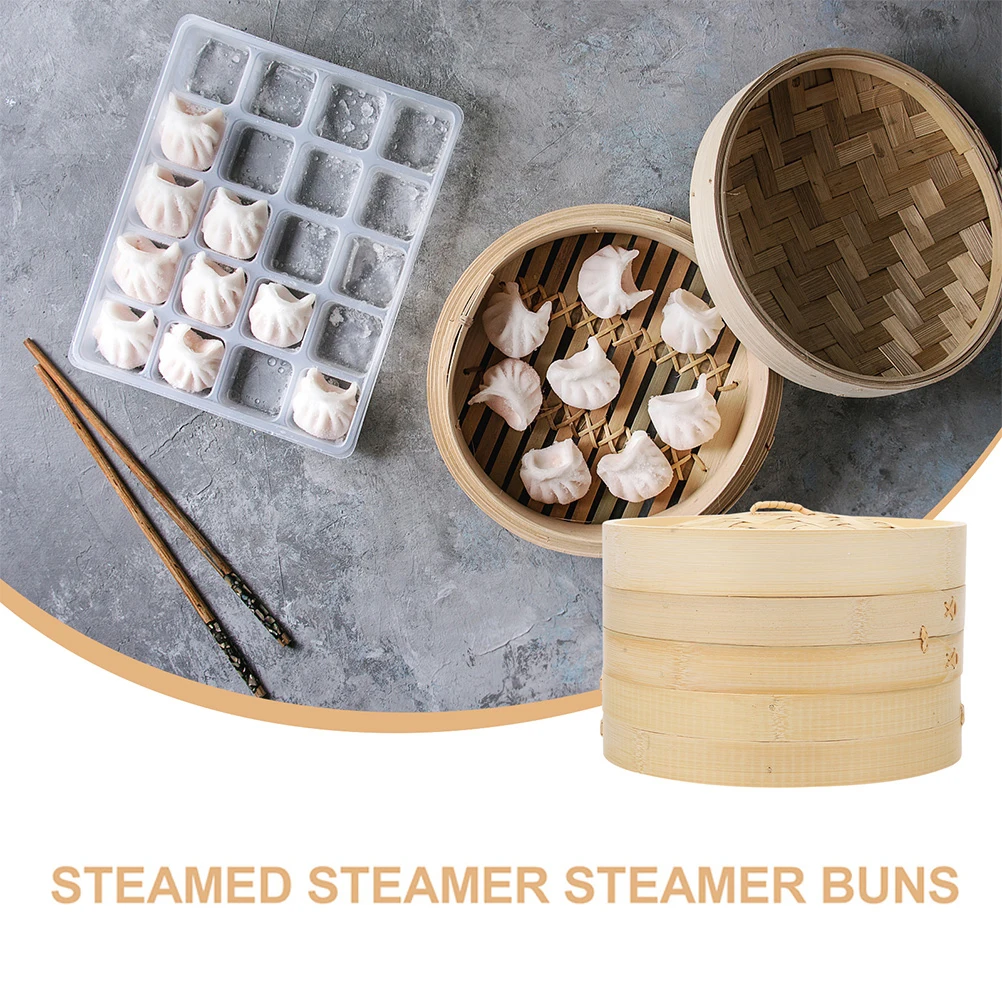

3pcs Bamboo Baskets Household Food Steamer Reusable Multi Functional Dim Sum Dumpling Cookware Kitchen Steamer Basket Dense