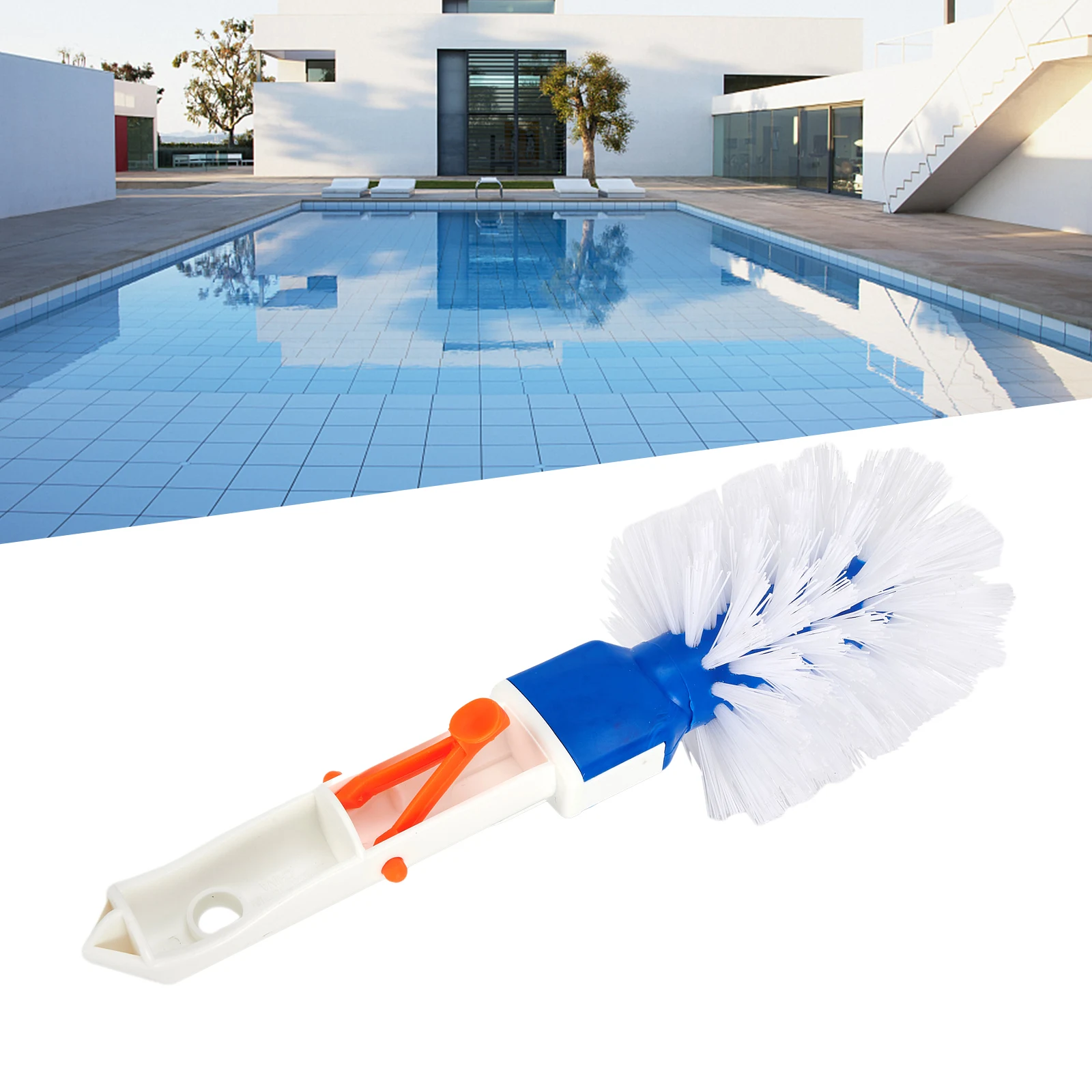 

Swimming-Pool Cleaner Handheld Brushes Bristles Spa Hot Tubs Cleaning Pool Corners Step Ladder Shped Area Cleaner Plastic