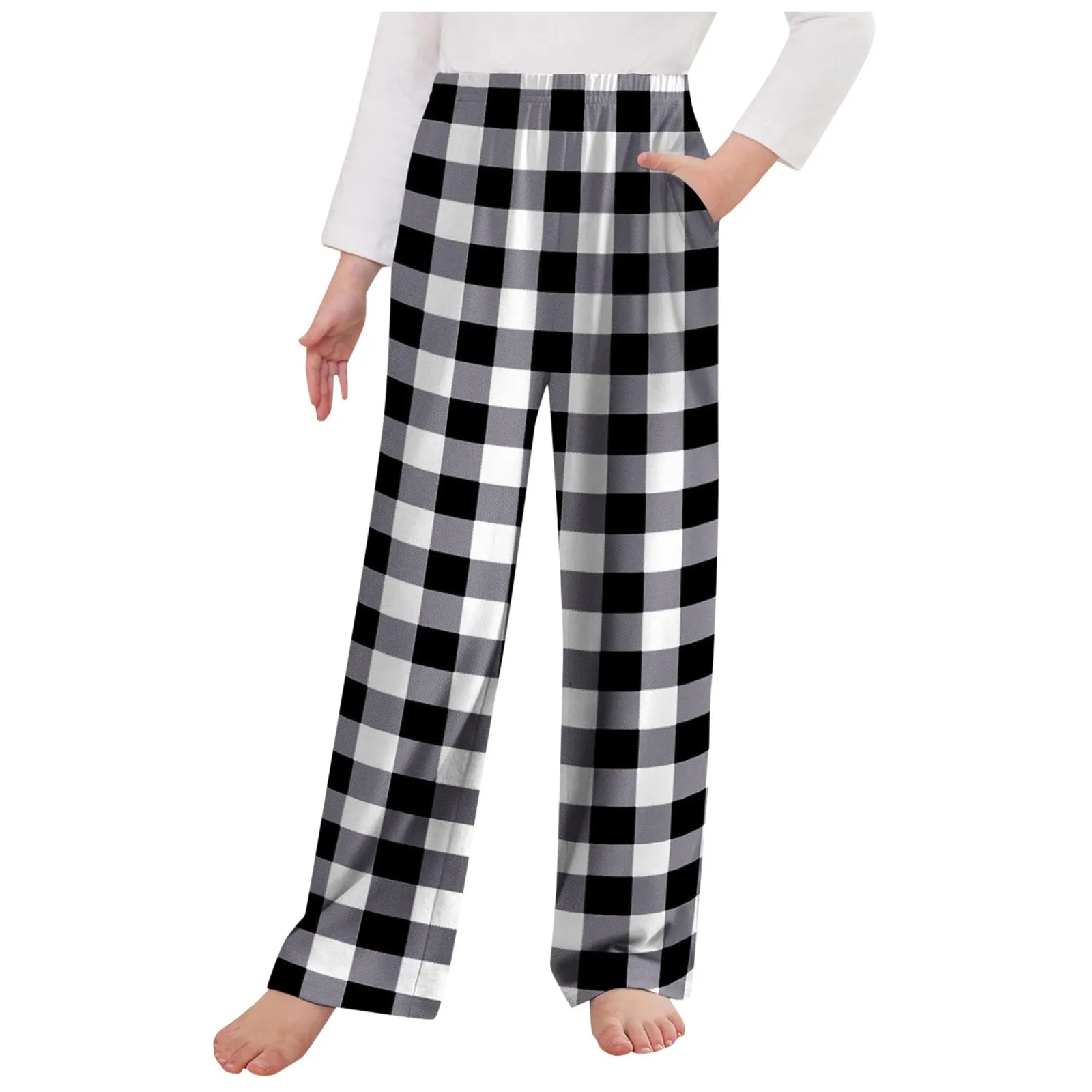 Kids Pajamas Pants Toddler Pajama Pants For Girls Long Sleep Plaid Pants Soft Bottoms With Pockets Short Pants For Teen Girls