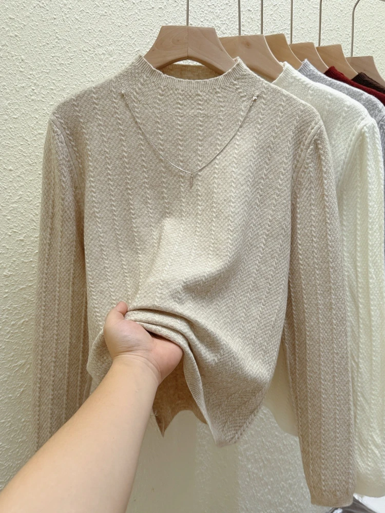 

Lady's Turtleneck Slim Long-sleeved Sweater 2025 Autumn Winter Fashion Women's Pullover Korean Style Simple Solid Base Layer Top