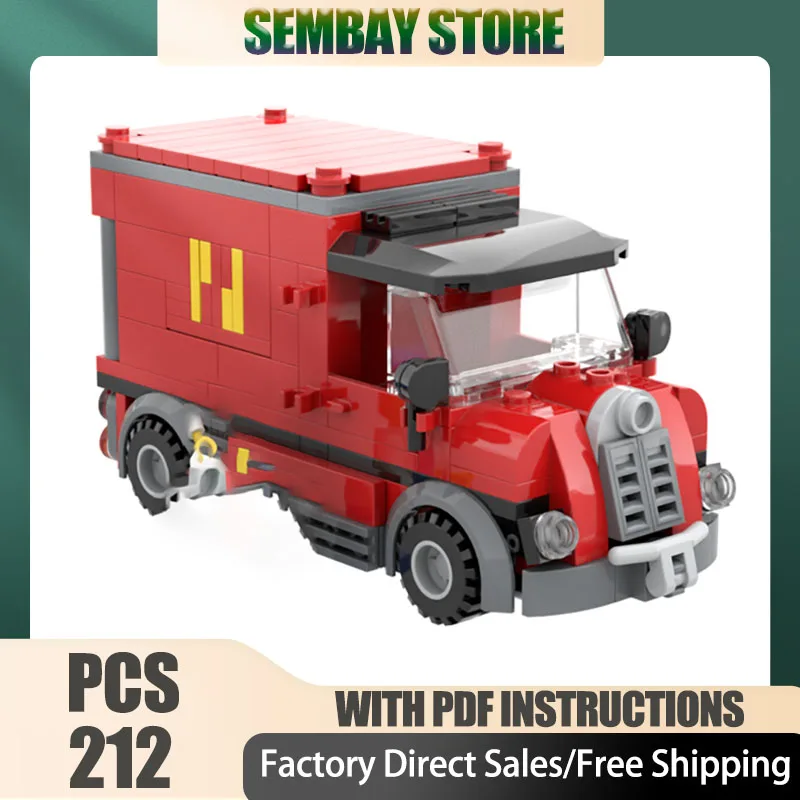 Voitures de ville modèle Moc briques de Construction modulaires post-bureau Van modèle technologie blocs noël bricolage jouet Construction cadeaux