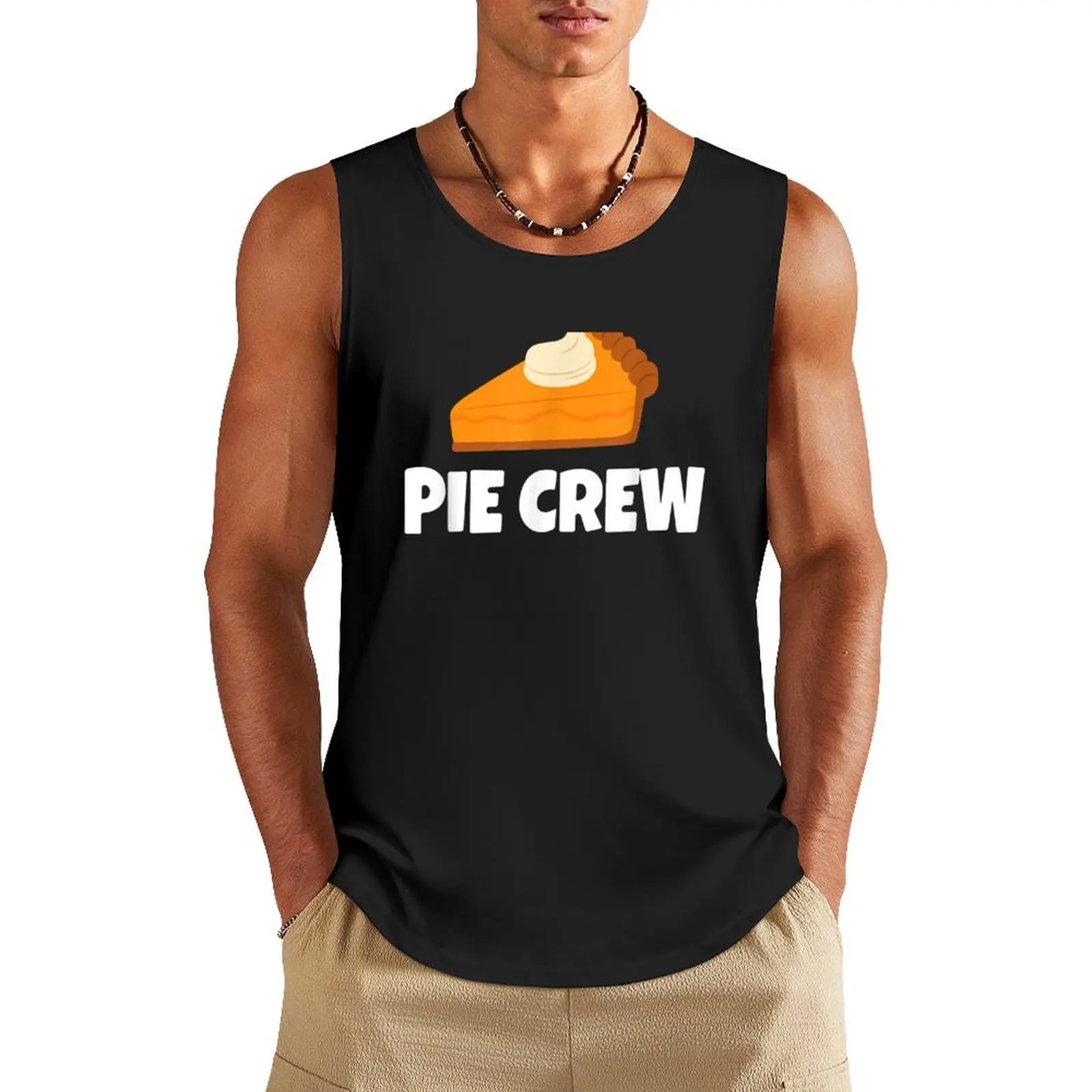 

Funny Pumpkin Pie Crew Thanksgiving Tank Top Man sleeveless shirt gym for men mens clothing