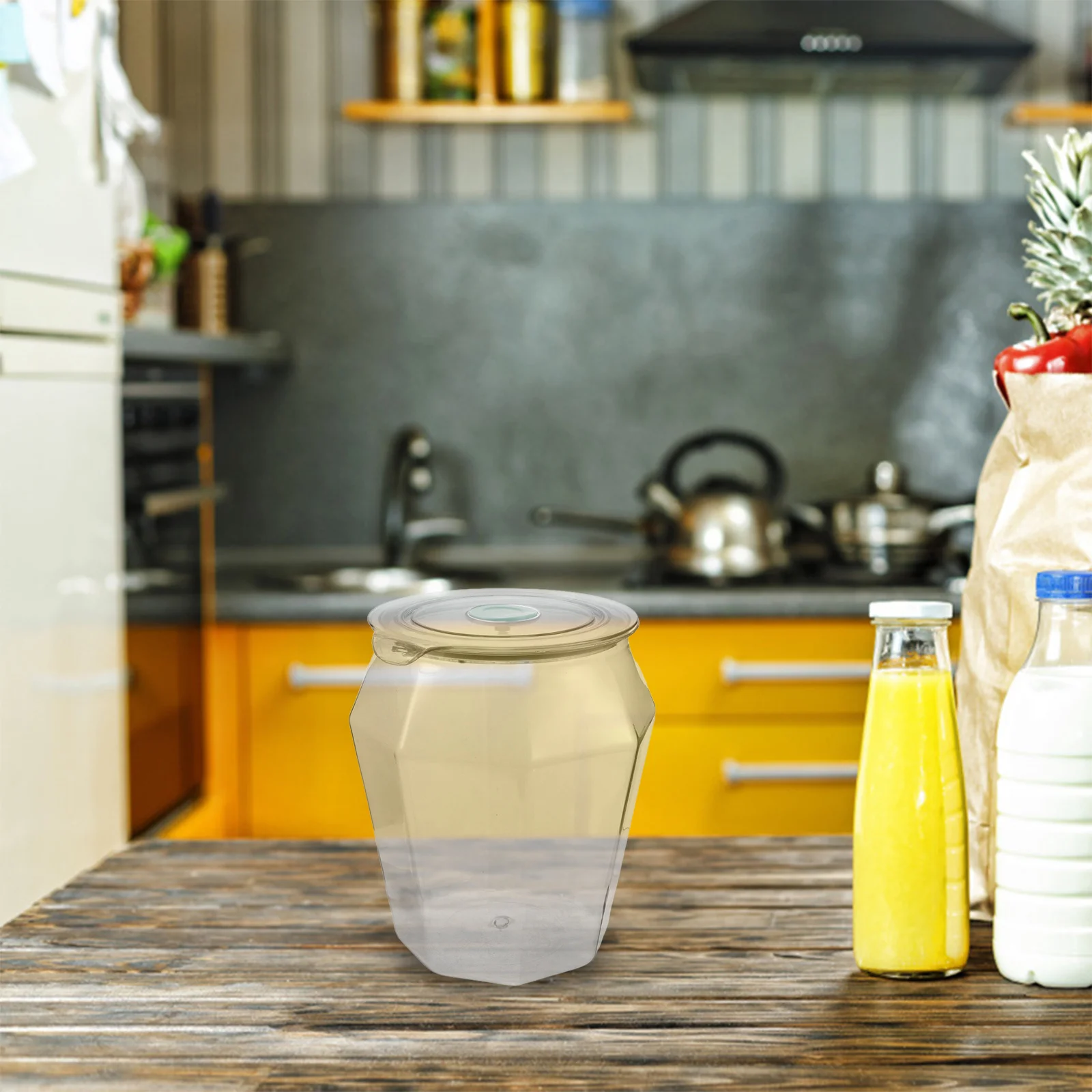 

Transparent Plastic Airtight Kitchen Storage Jar 7L Sealed Pantry Organization Container for Rice Oatmeal Flour Dry Food Storage