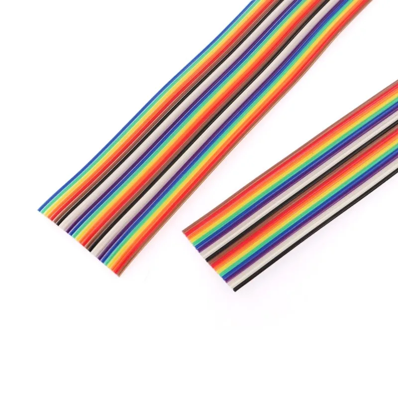 1Meter 10P/12P/14P/16P/20P/26P/34P/40P/50P 1.27mm PITCH Color Flat Ribbon Cable Rainbow DuPont Wire for FC Dupont Connector