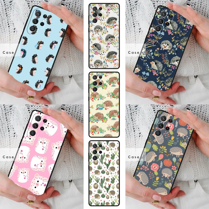 Kawaii Little hedgehog colored TPU Phone Case for Samsung Galaxy S26 S25 S24 S23 S22 S21 S20 Note10 Plus FE Ultra Cover