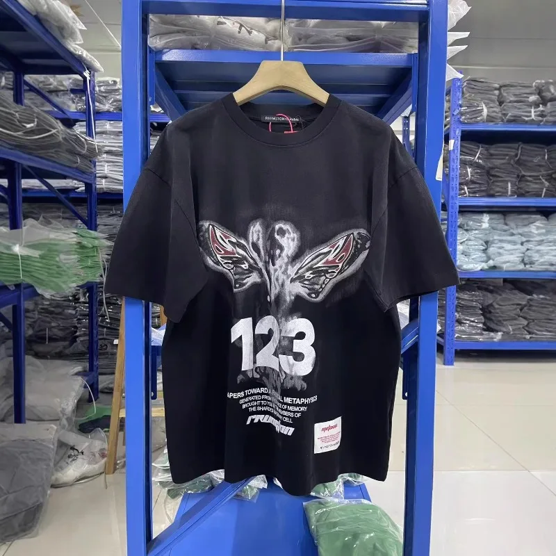 2026SS High Street RRR123 Men Women Volcanic Lava Print Pullover Short Sleeve T-shirt Men's Clothing Women's Clothes