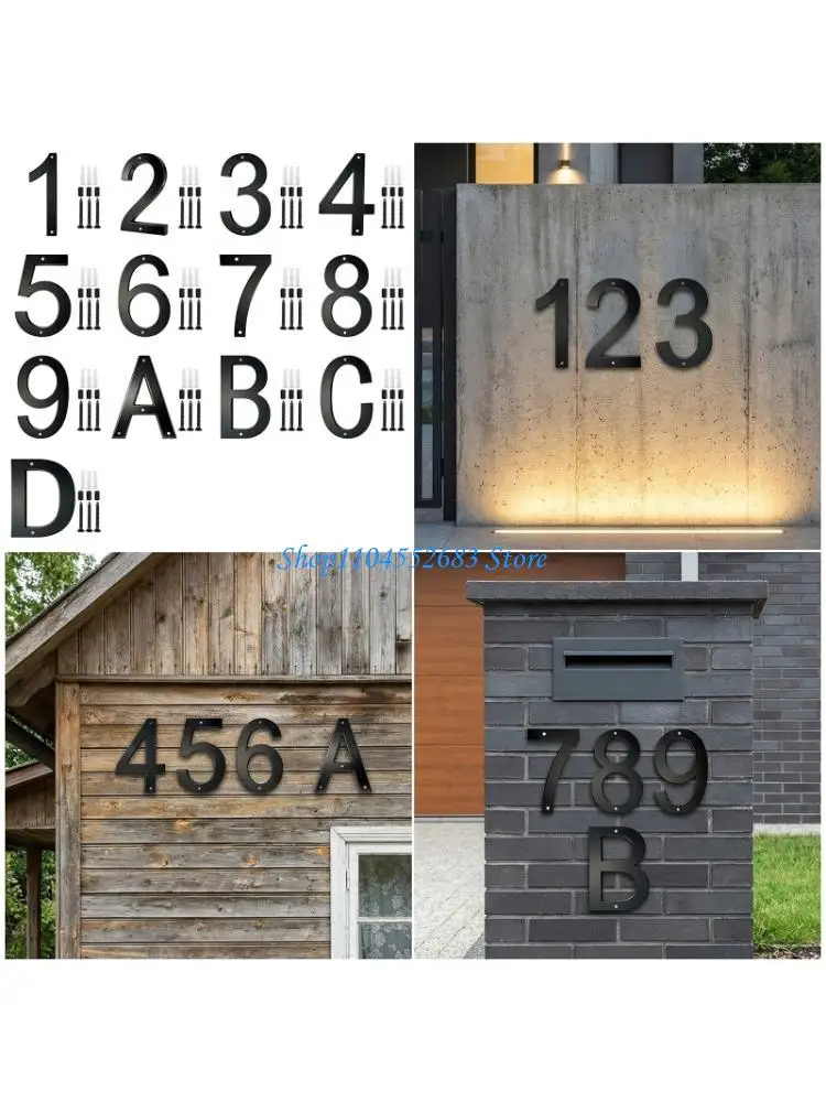 Y6GD Modern Door Label Number Plate Sign with Screw Acrylic Floating House Numbers
