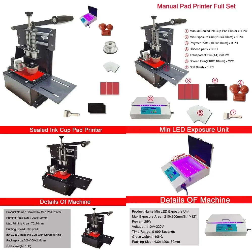 

Pad Printer Kit Manual Manual Tampon Printer Rubber Pad Tempo Head Silicon Pad Printing Machine