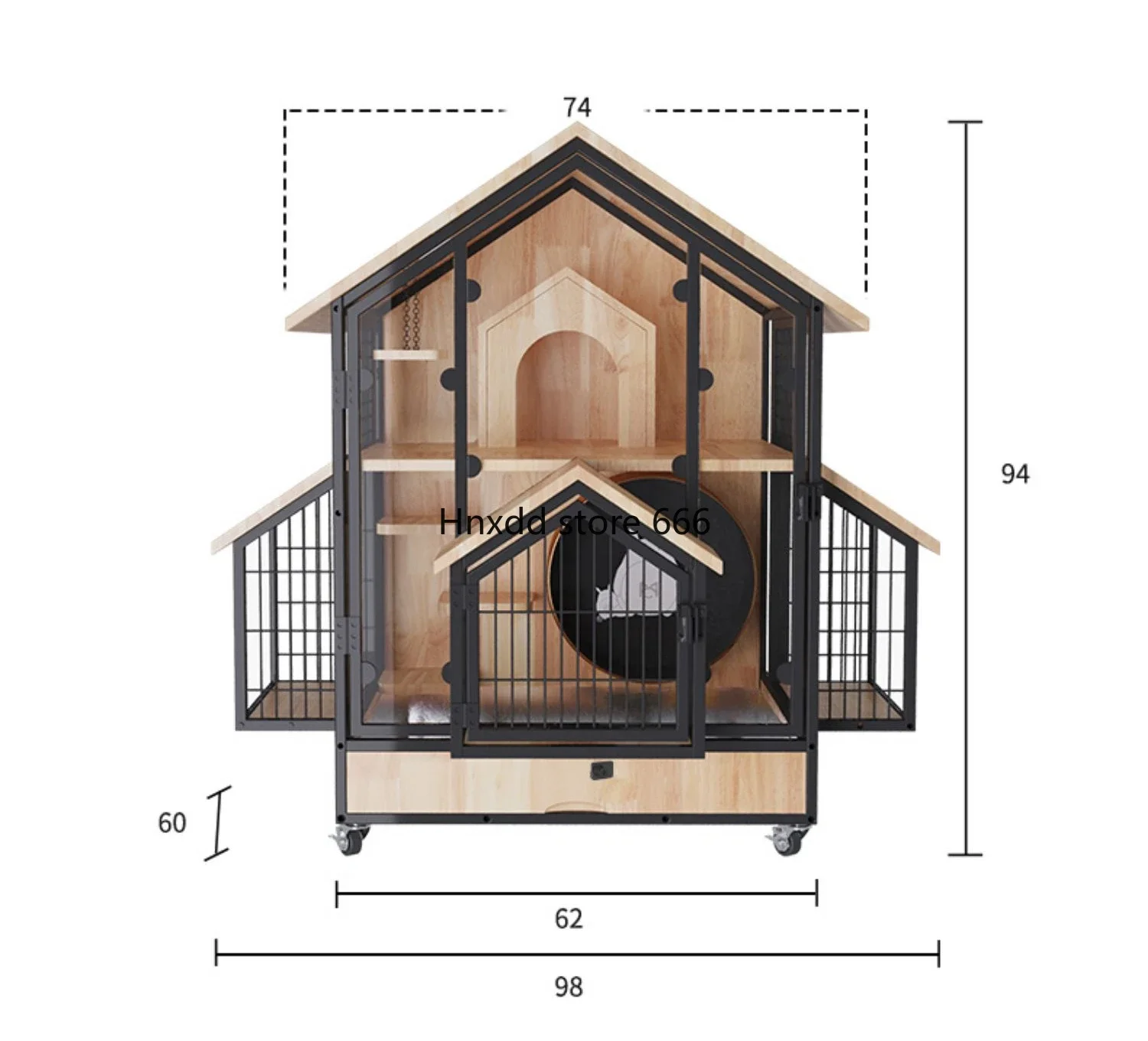 Luxury solid wood dense kangaroo nest squirrel pet feeding display box igloo